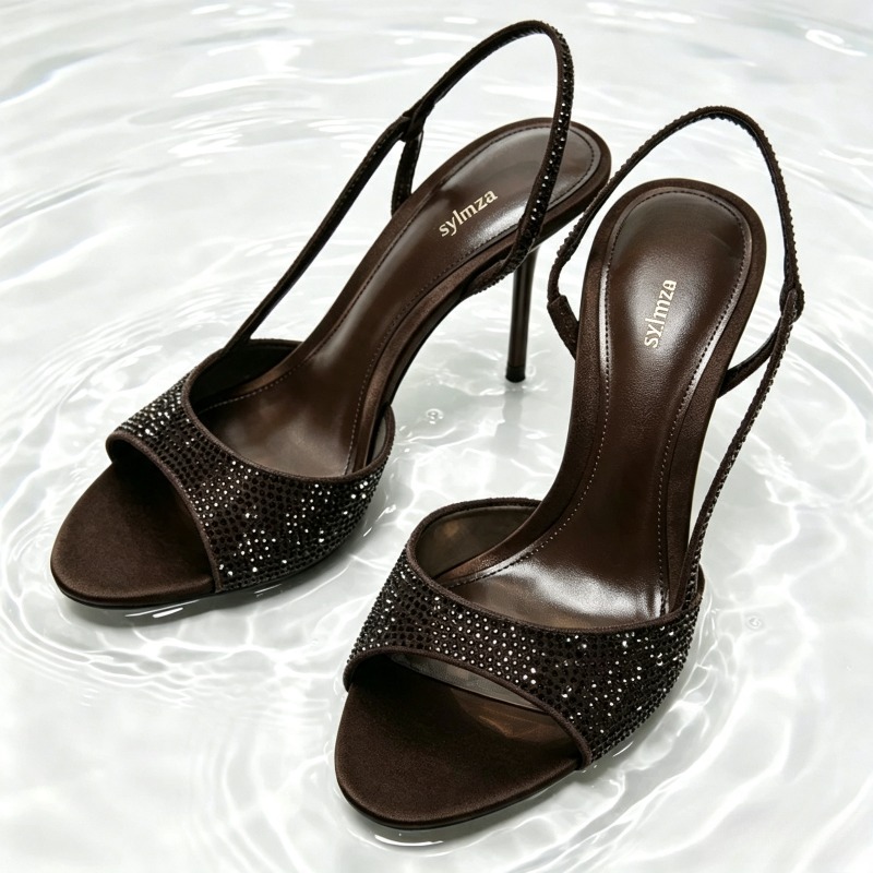 Fashion Crystal Detail Slingba - огляд і ціна Women Shoes Luxury Brand