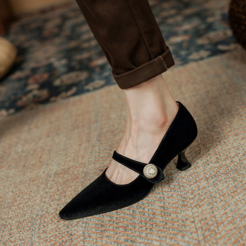 Wine Red Pointed Toe Mary Jane - огляд і ціна Women Shoes With Heels