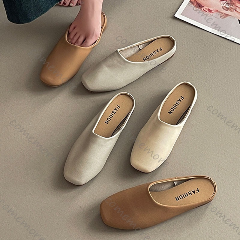 Comemore Retro Square Head Bao - огляд і ціна Slip On Mule Flat