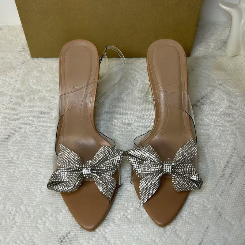 Clear PVC Rhinestone Bow Heels - огляд і ціна Clear Strap Heel