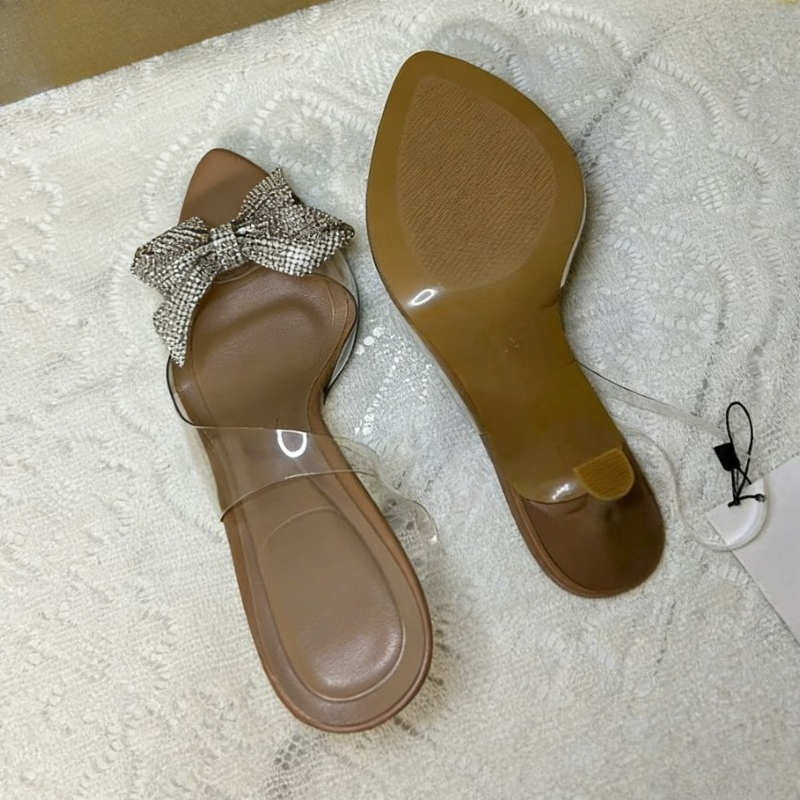 Clear PVC Rhinestone Bow Heels - огляд і ціна Clear Strap Heel