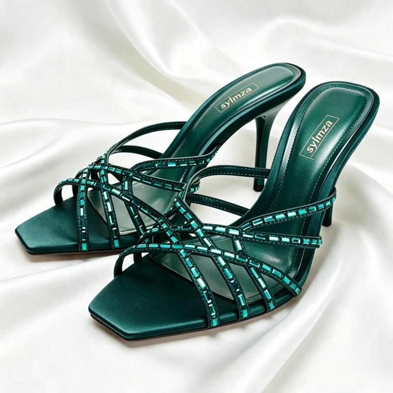 Unique Peacock Blue Crystal De - огляд і ціна Women'S Shoes Navy Blue