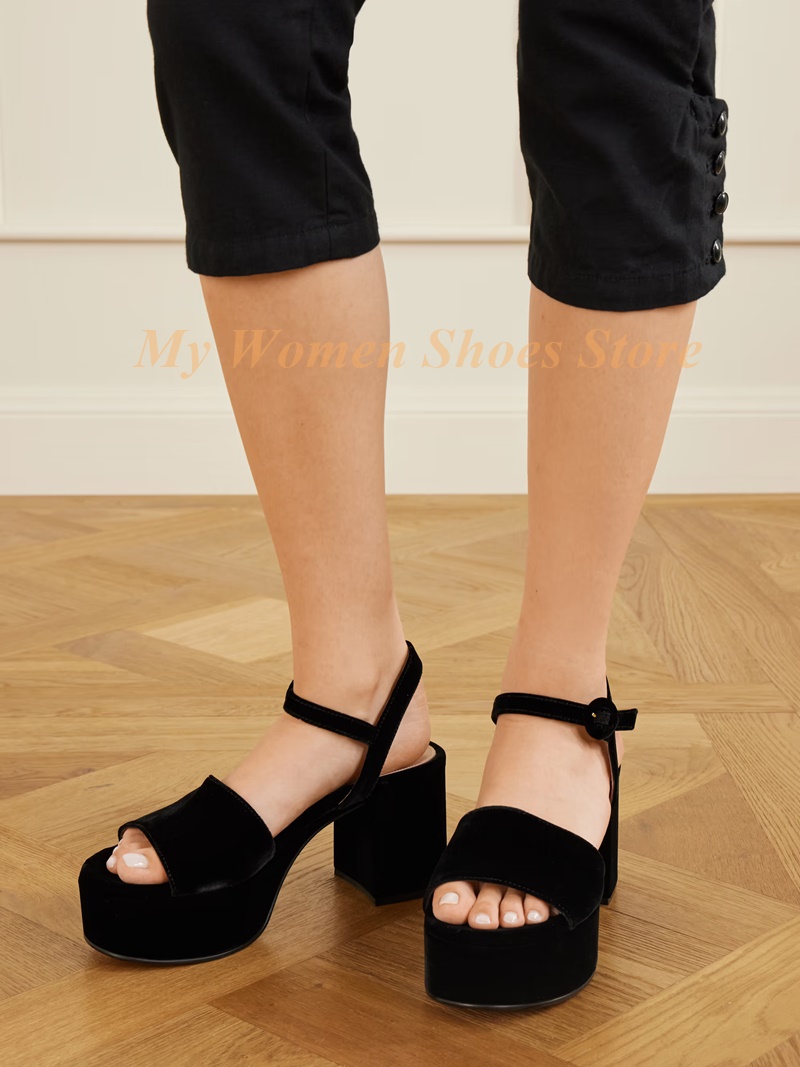 Chunky Heel Suede Platform San - огляд і ціна Kids Shoes Women