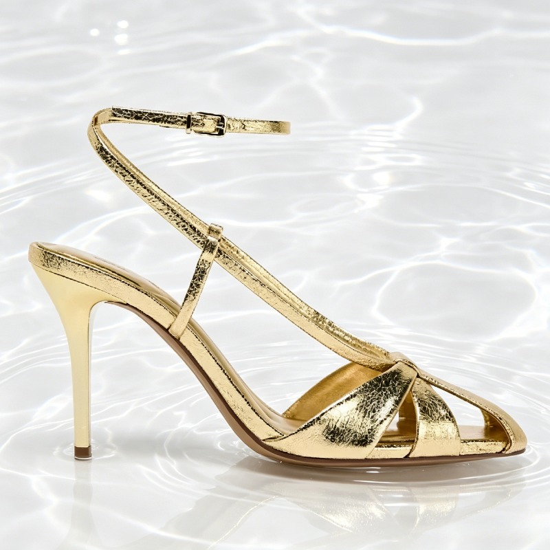 Fashion Gold Thin Heeled Sanda - огляд і ціна Women Shoes Luxury Brand