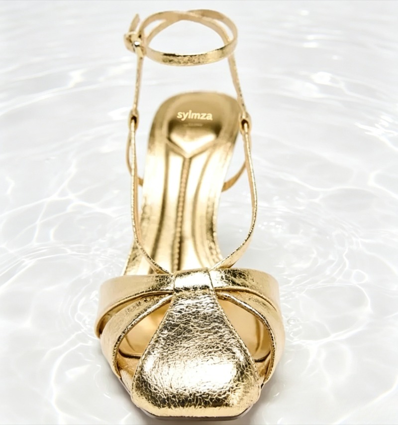 Fashion Gold Thin Heeled Sanda - огляд і ціна Women Shoes Luxury Brand