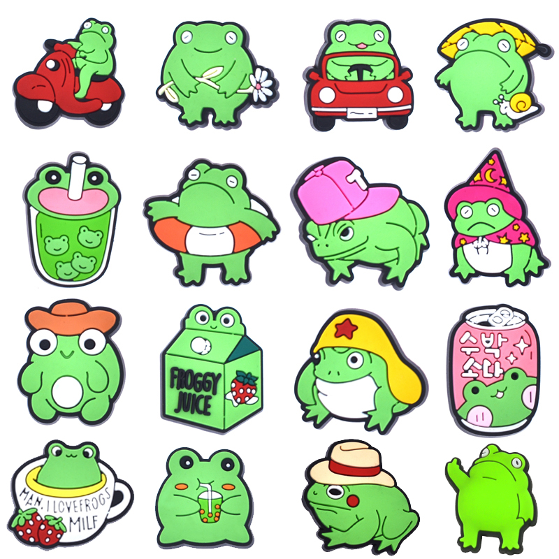 Hot Sale PVC Frog Shoe Charms  - огляд і ціна Croc Style Clog