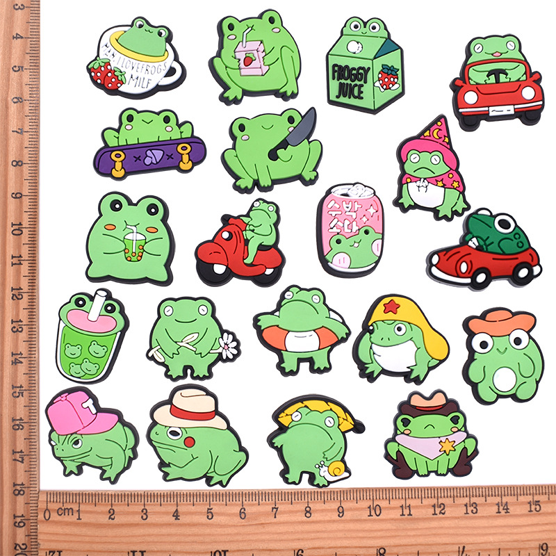 Hot Sale PVC Frog Shoe Charms  - огляд і ціна Croc Style Clog