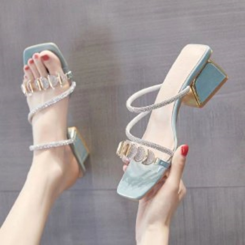 Women Summer Rhinestone Clear  - огляд і ціна Clear Strap Heel