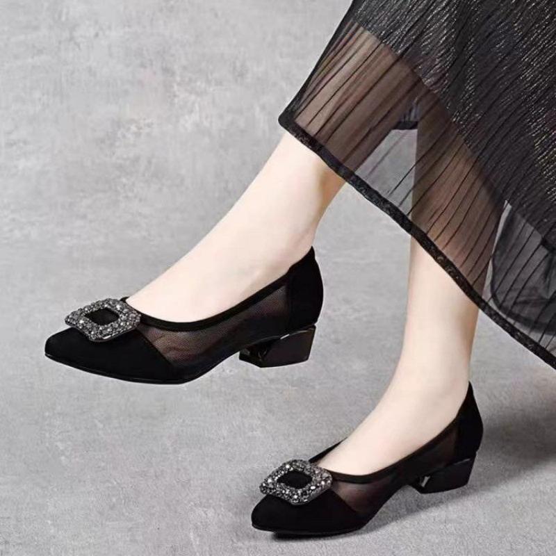 Elegant Pointed Toe Mesh Block - огляд і ціна Women Shoes With Heels