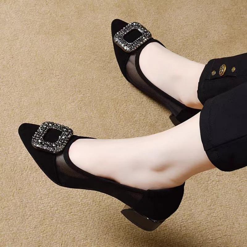 Elegant Pointed Toe Mesh Block - огляд і ціна Women Shoes With Heels